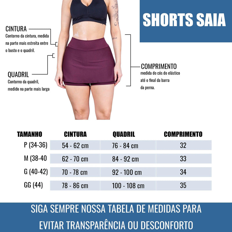 Short Saia Feminino